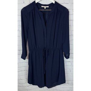 DANIEL RAINN Women’s Sz Medium Blue Chiffon 3/4 Sleeve Elastic Drawstring Dress